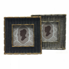 European style imitation rattan wooden picture photo frame home decoration wood modern macrame picture frame
